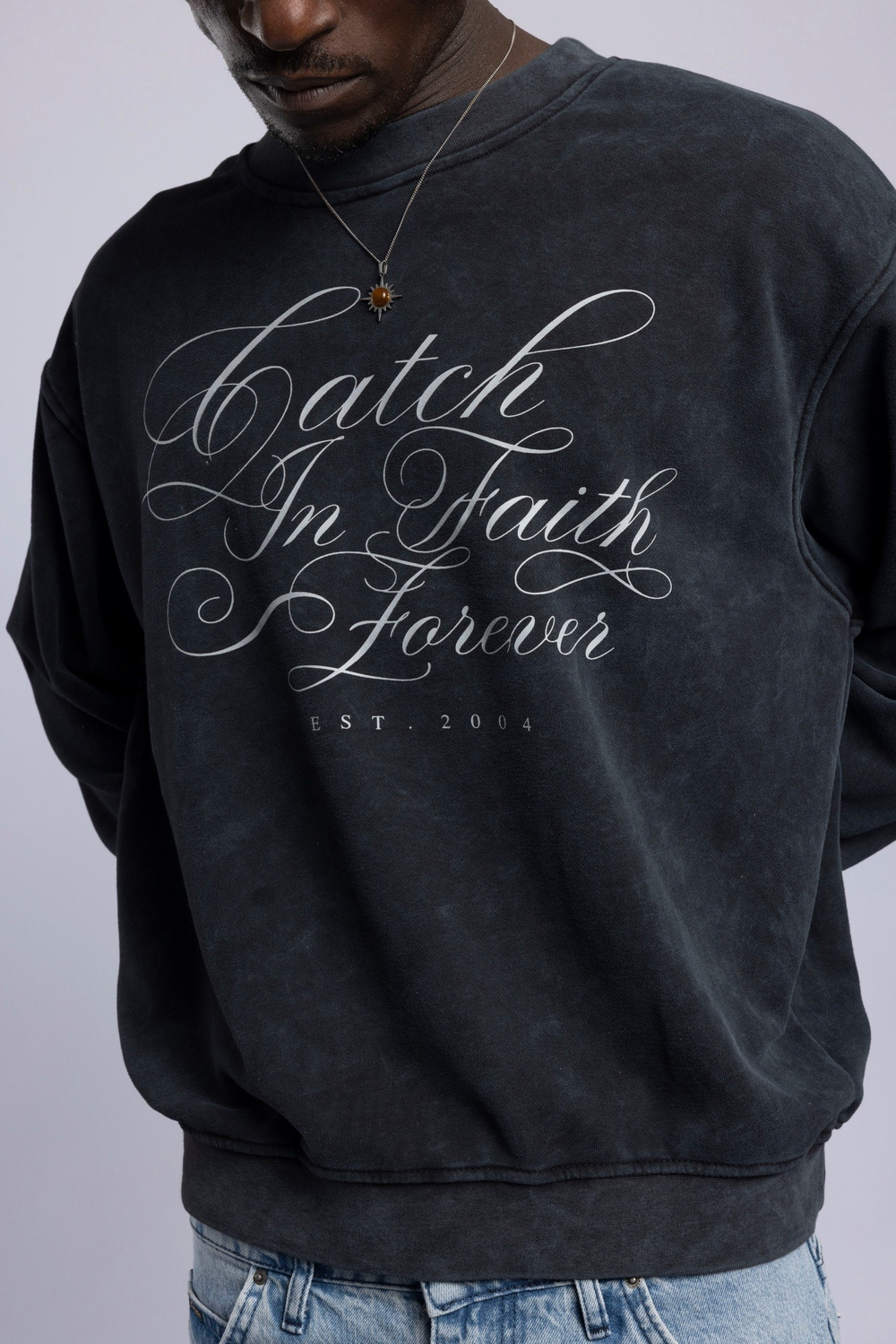 Wholesale Mens Black Printed Sweatshirt 