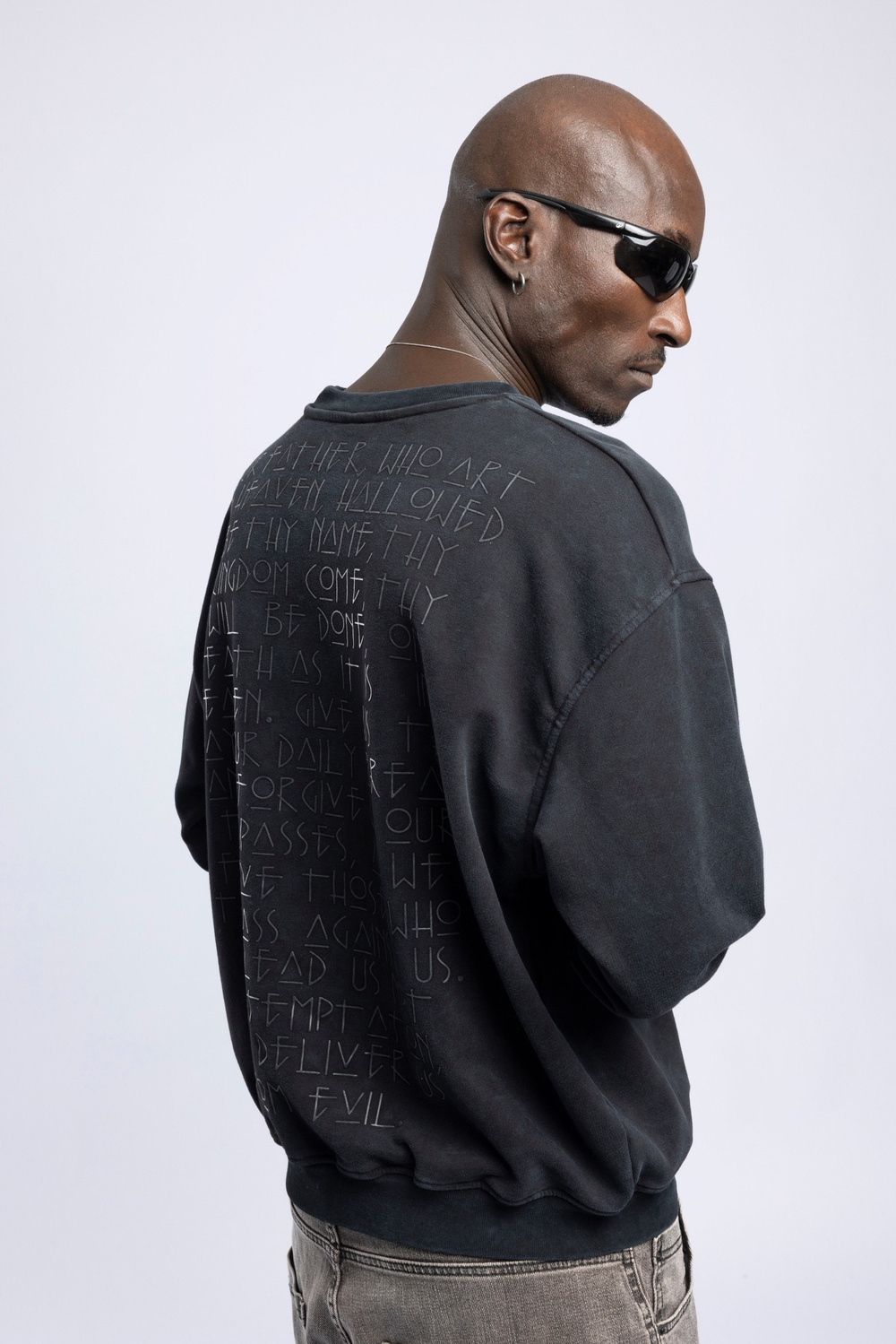 Wholesale Mens Black Printed Sweatshirt 