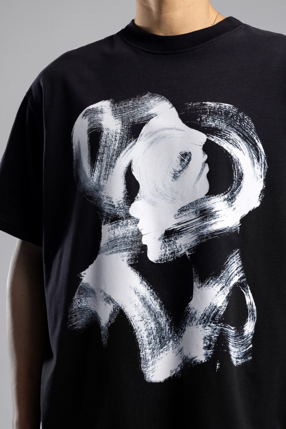 Wholesale Mens Black Printed T-shirt
