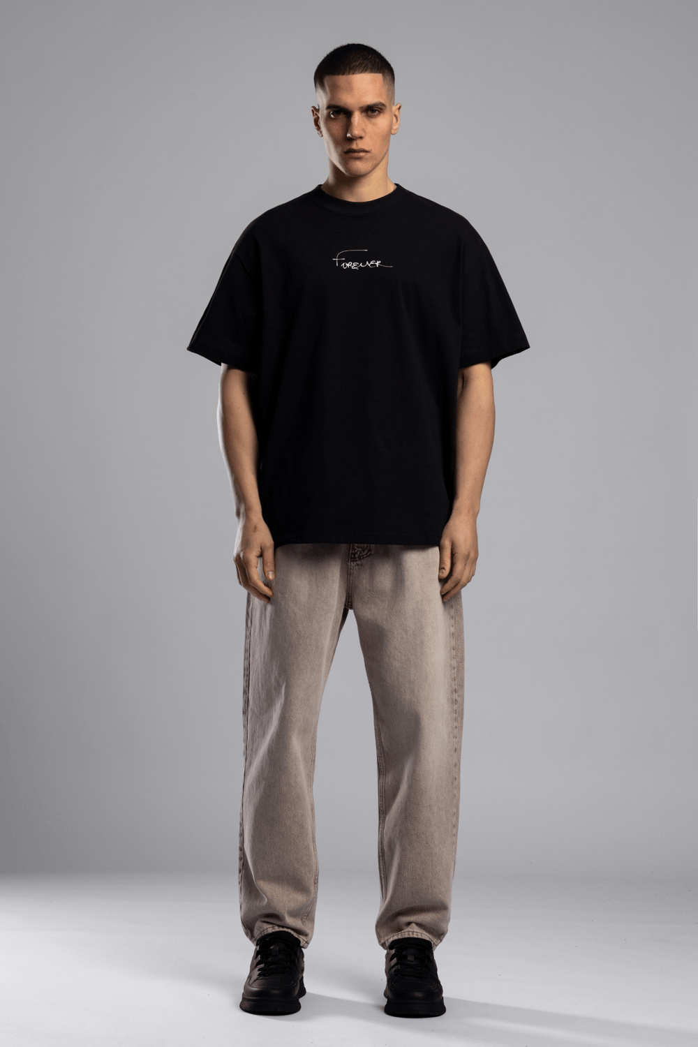 Wholesale Mens Black Printed T-shirt