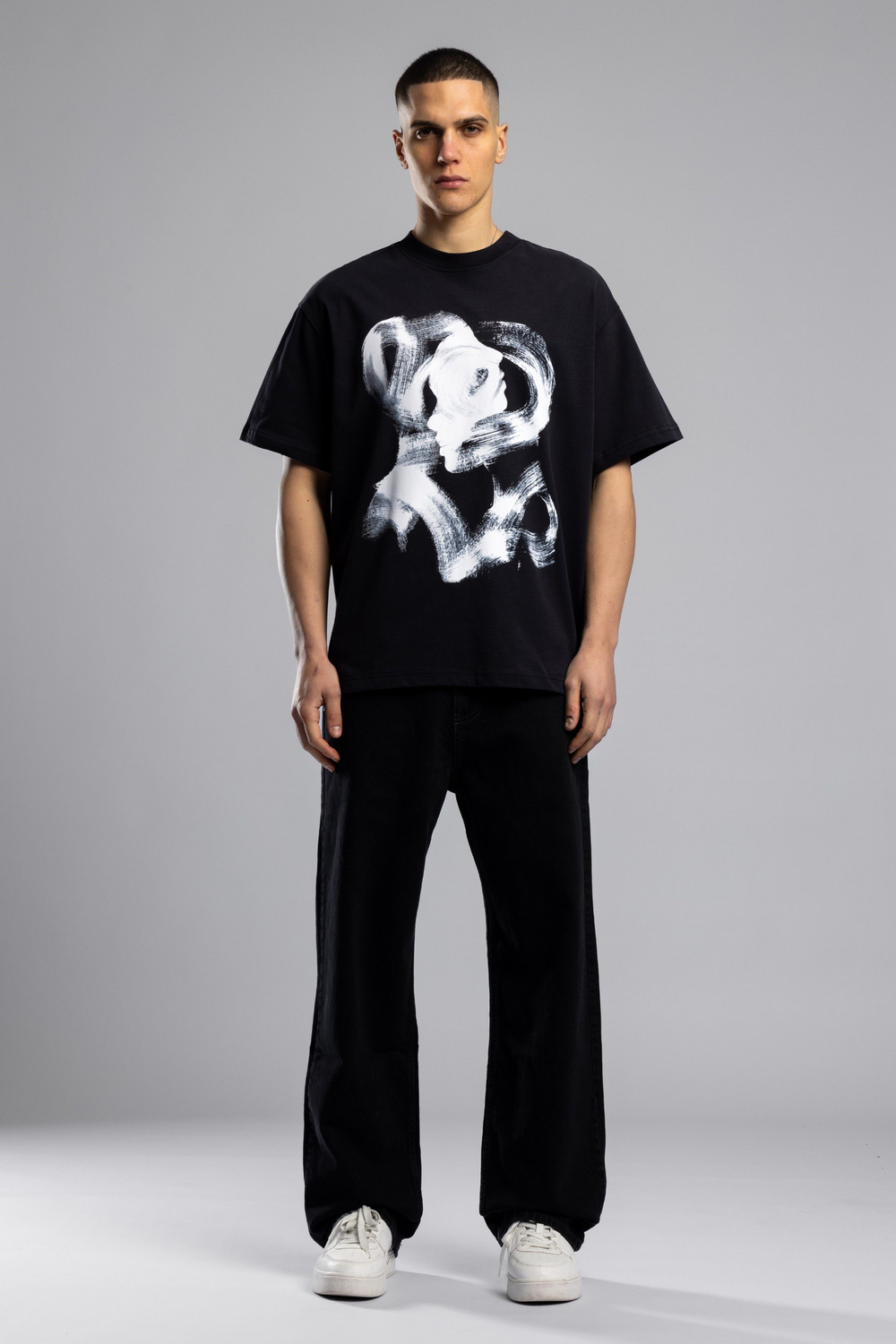 Wholesale Mens Black Printed T-shirt