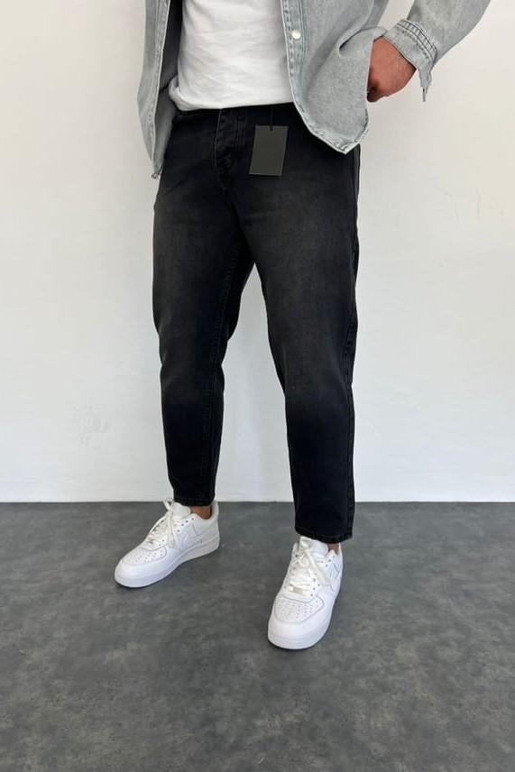 Wholesale Men's Black Relaxed Fit Jeans 1504W26-PNT2197