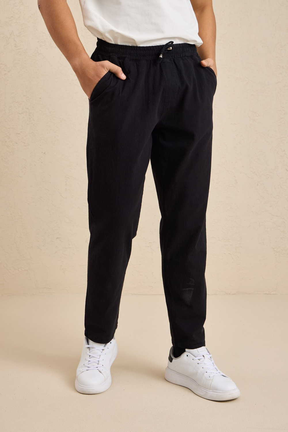 Wholesale Mens Black Relaxed Fit Meridian Fabric Sweatpants