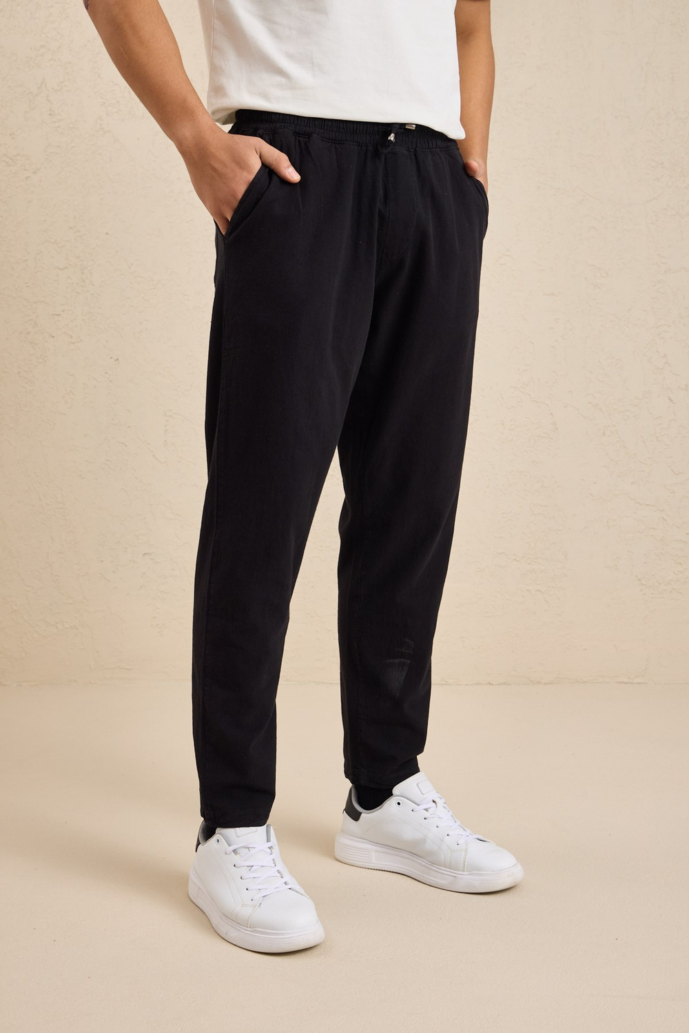 Wholesale Mens Black Relaxed Fit Meridian Fabric Sweatpants