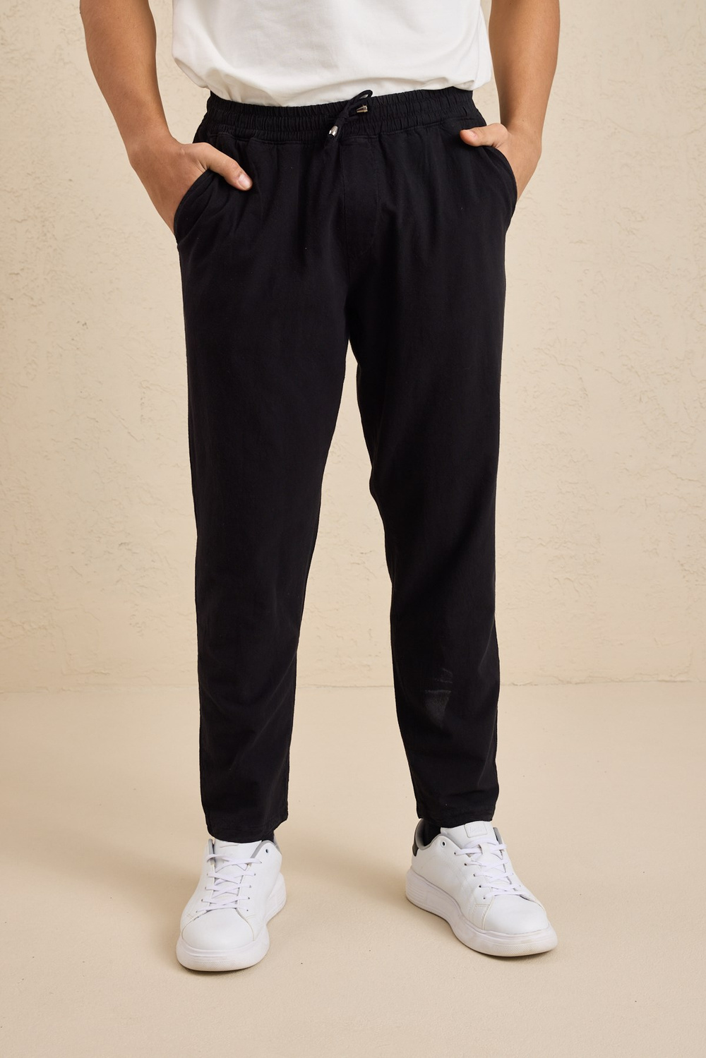 Wholesale Mens Black Relaxed Fit Meridian Fabric Sweatpants