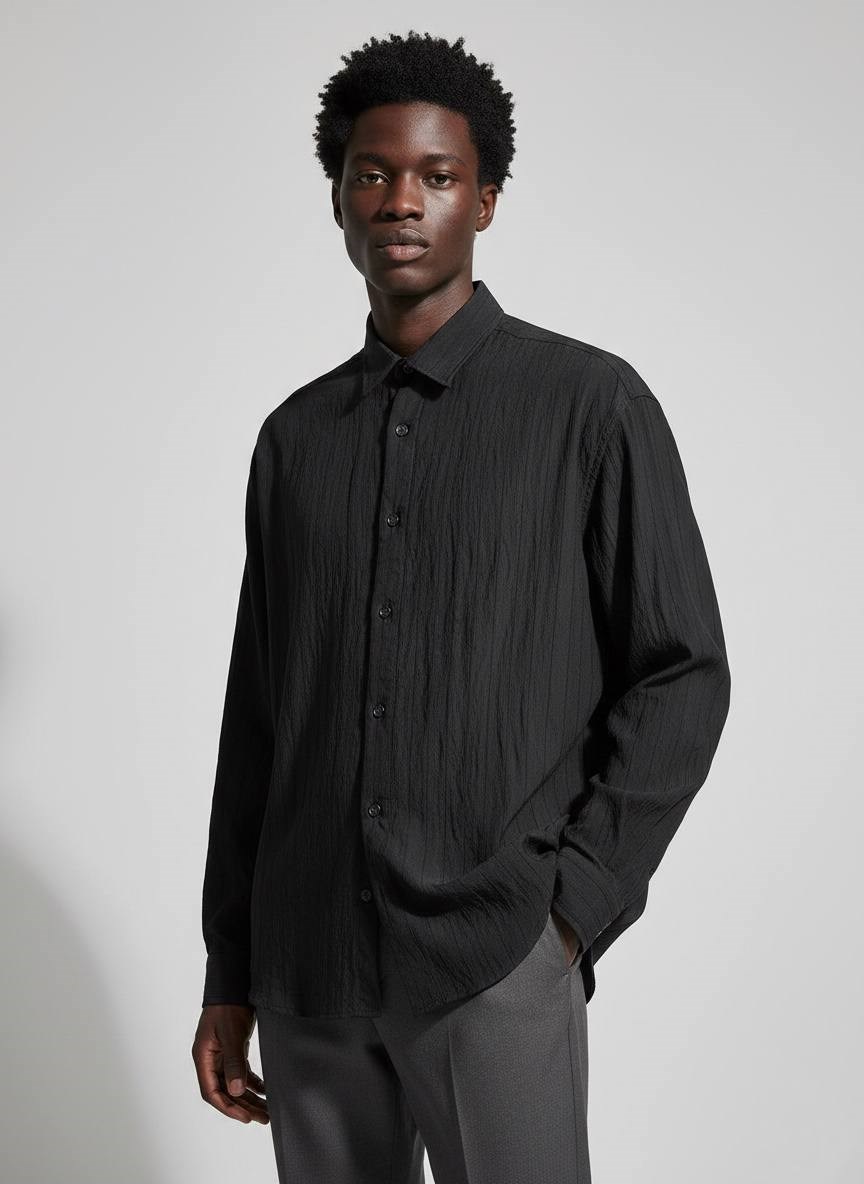 Wholesale Men's Black Shirt 1610W26-27086