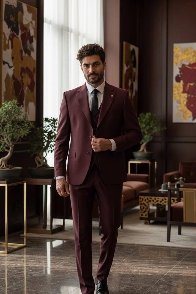 Wholesale Men's Black Three-Piece Suit 1701W26-023