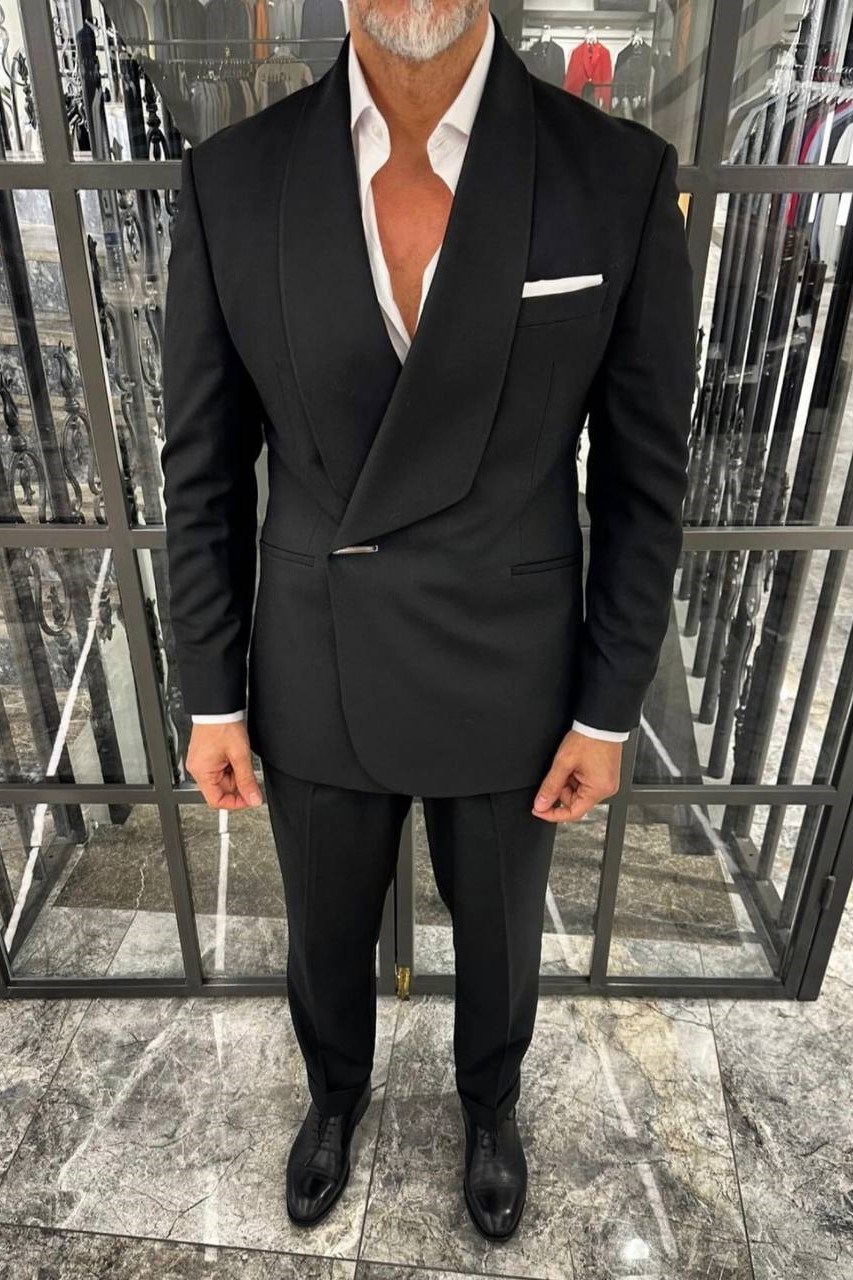 Wholesale Men's Black Two-Piece Suit 1702W26-0506