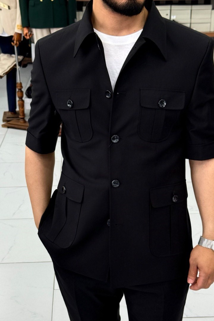 Wholesale Men's Black Two-Piece Suit 1744W26-045