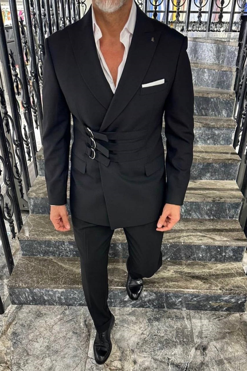 Wholesale Men's Black Two-Piece Suit 1702W26-0507