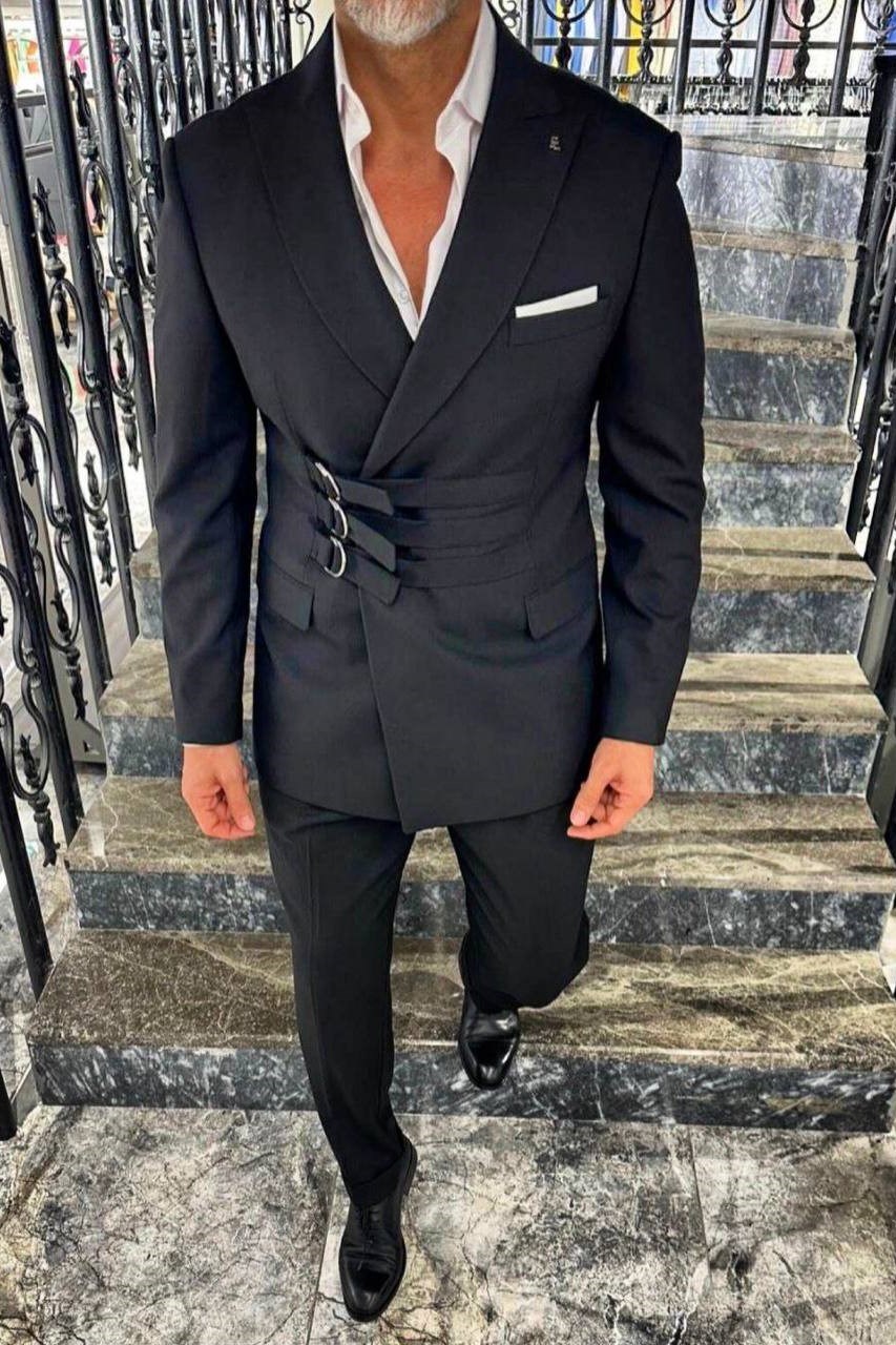 Wholesale Men's Black Two-Piece Suit 1702W26-0521