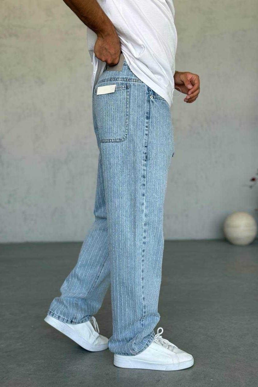 Wholesale Mens Light Blue Baggy Jeans