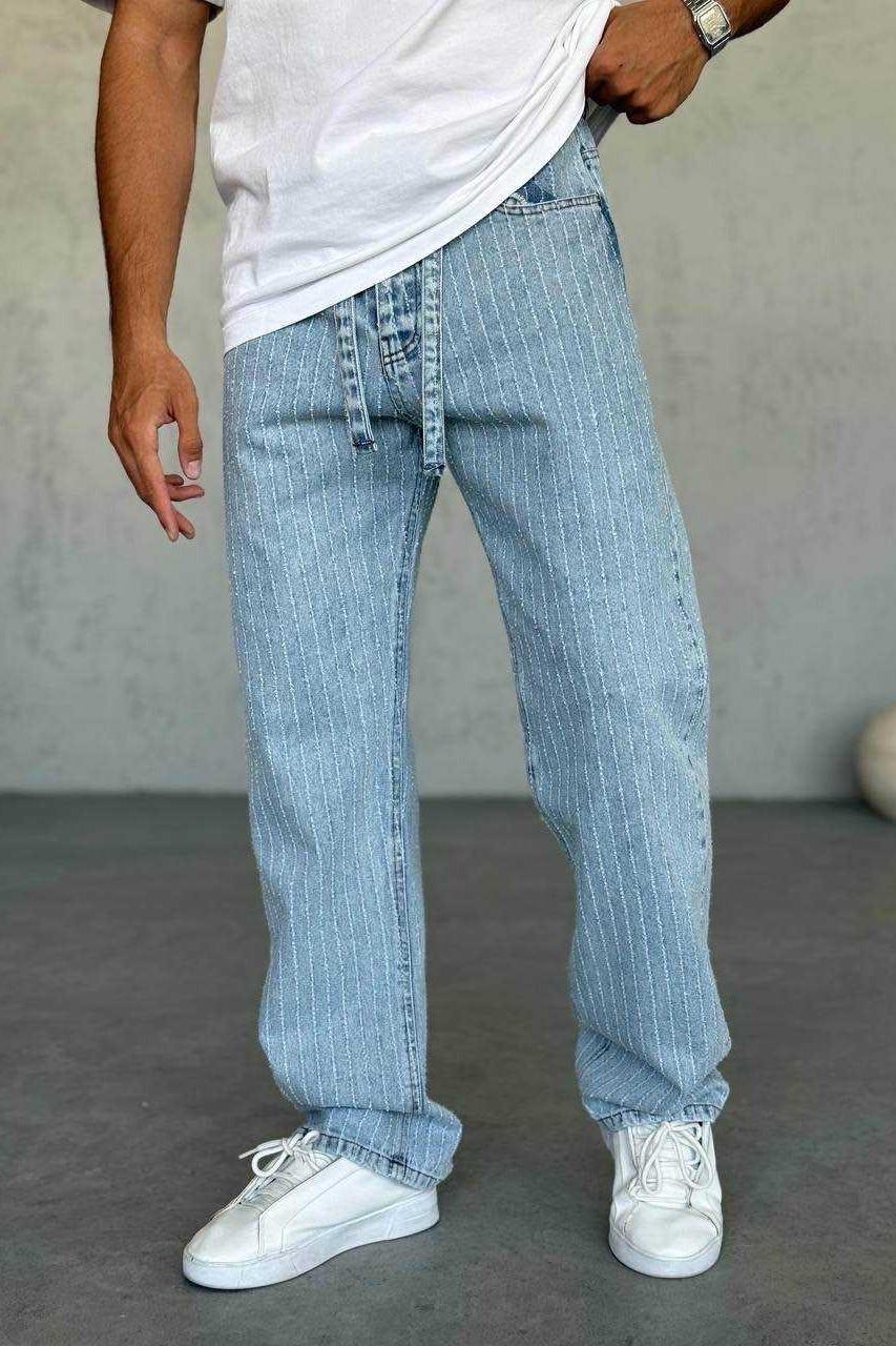 Wholesale Mens Light Blue Baggy Jeans