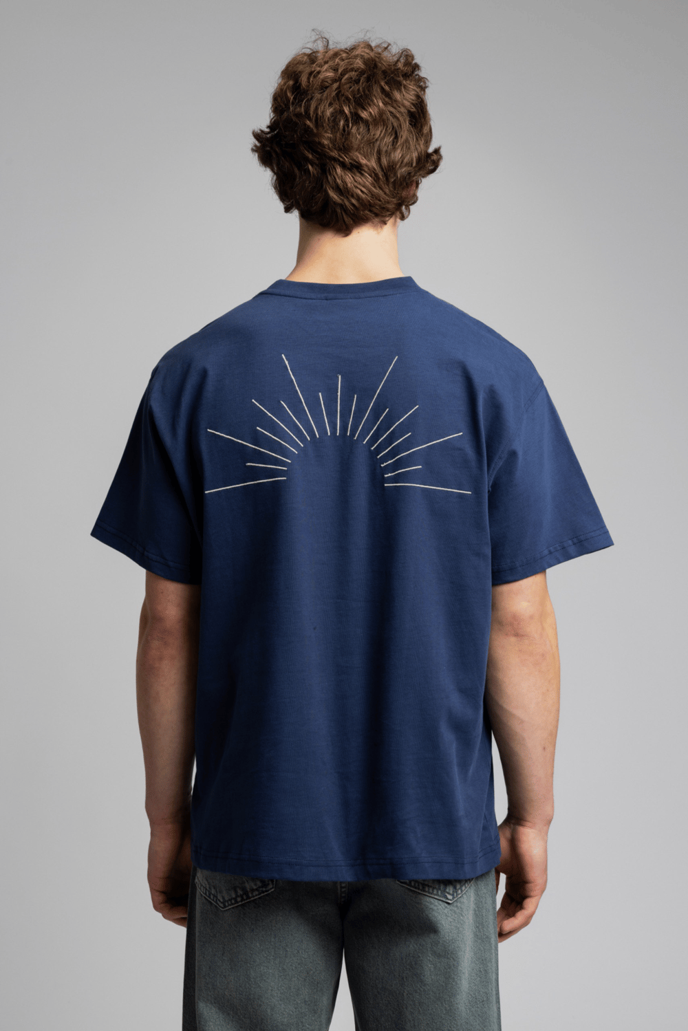 Wholesale Mens Blue Basic T-shirt