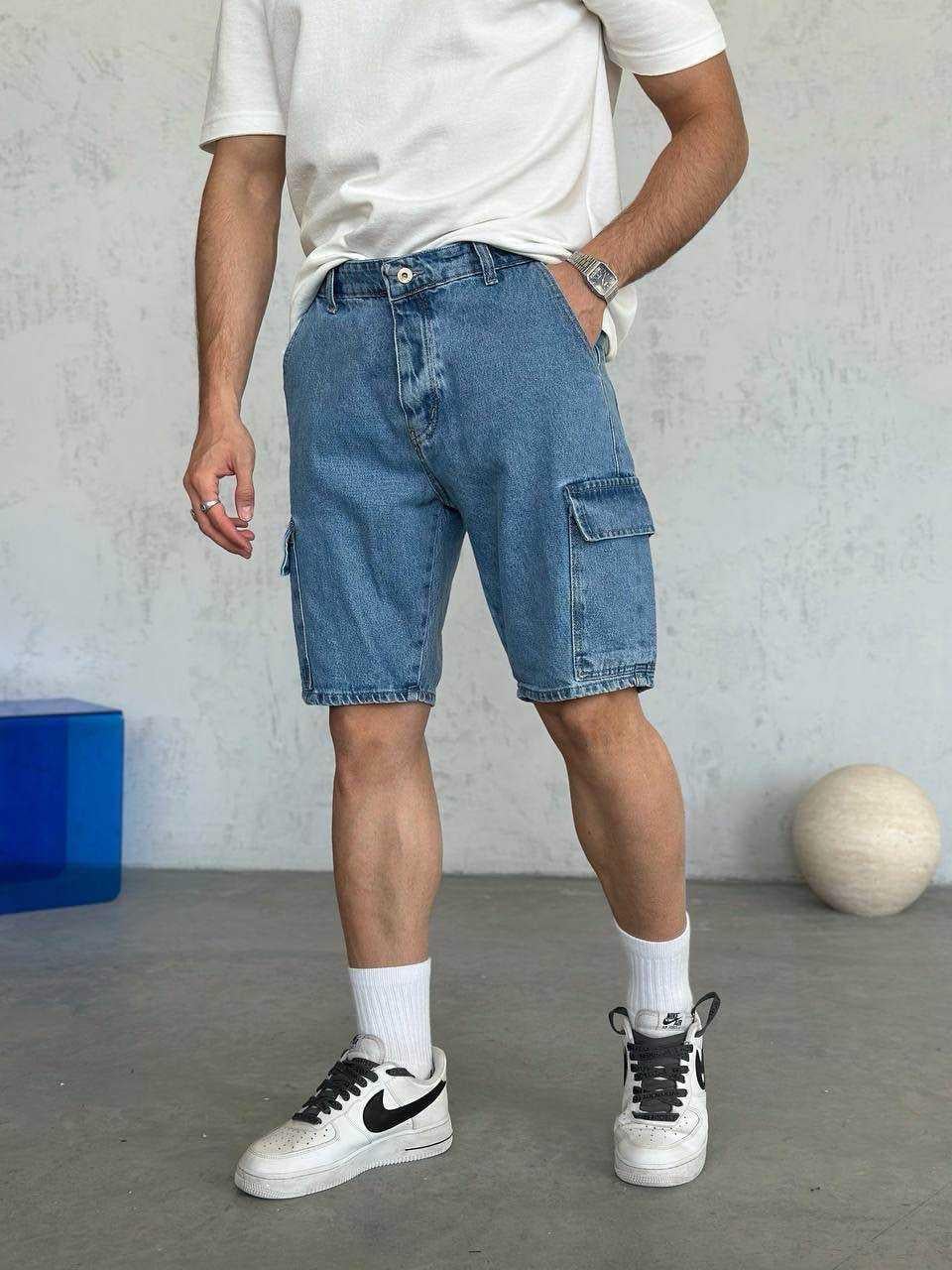 Wholesale Men's Blue Denim Shorts 1504W26-SRT2675