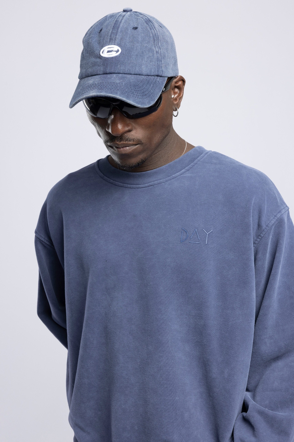 Wholesale Mens Blue Printed Sweatshirt 