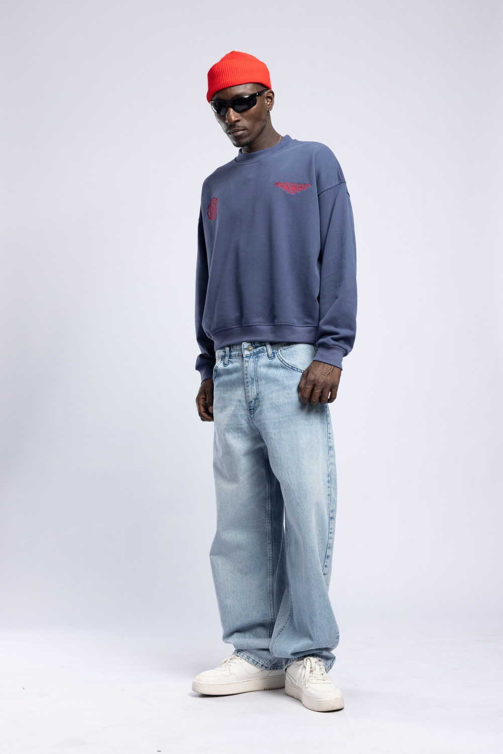 Wholesale Mens Blue Printed Sweatshirt 
