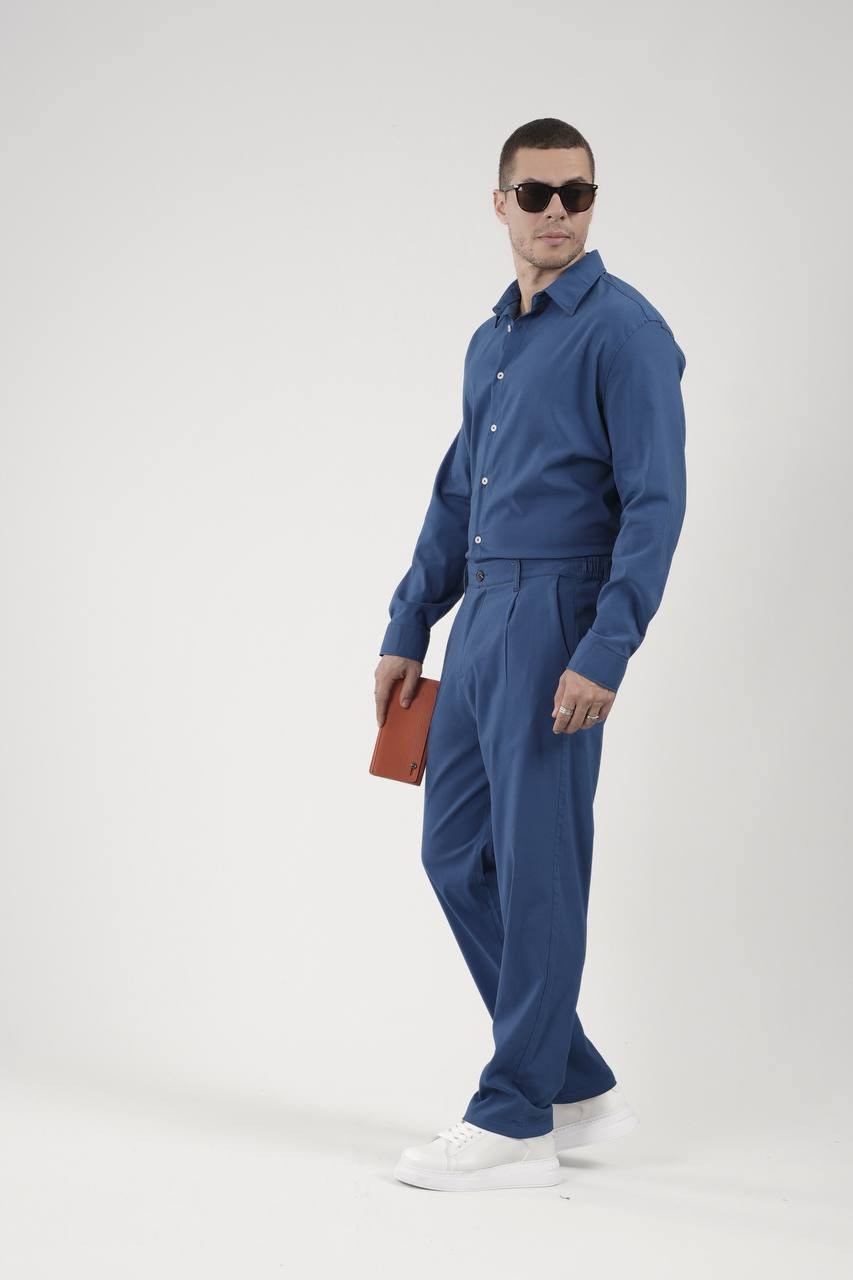 Wholesale Mens Blue Shirt and Pants Set