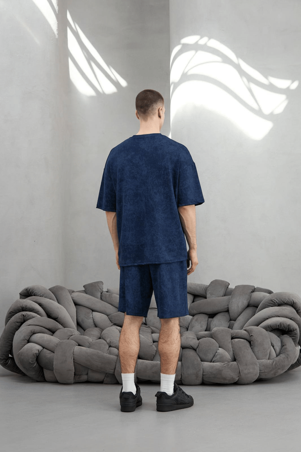 Wholesale Mens Blue T-shirt and Shorts Set