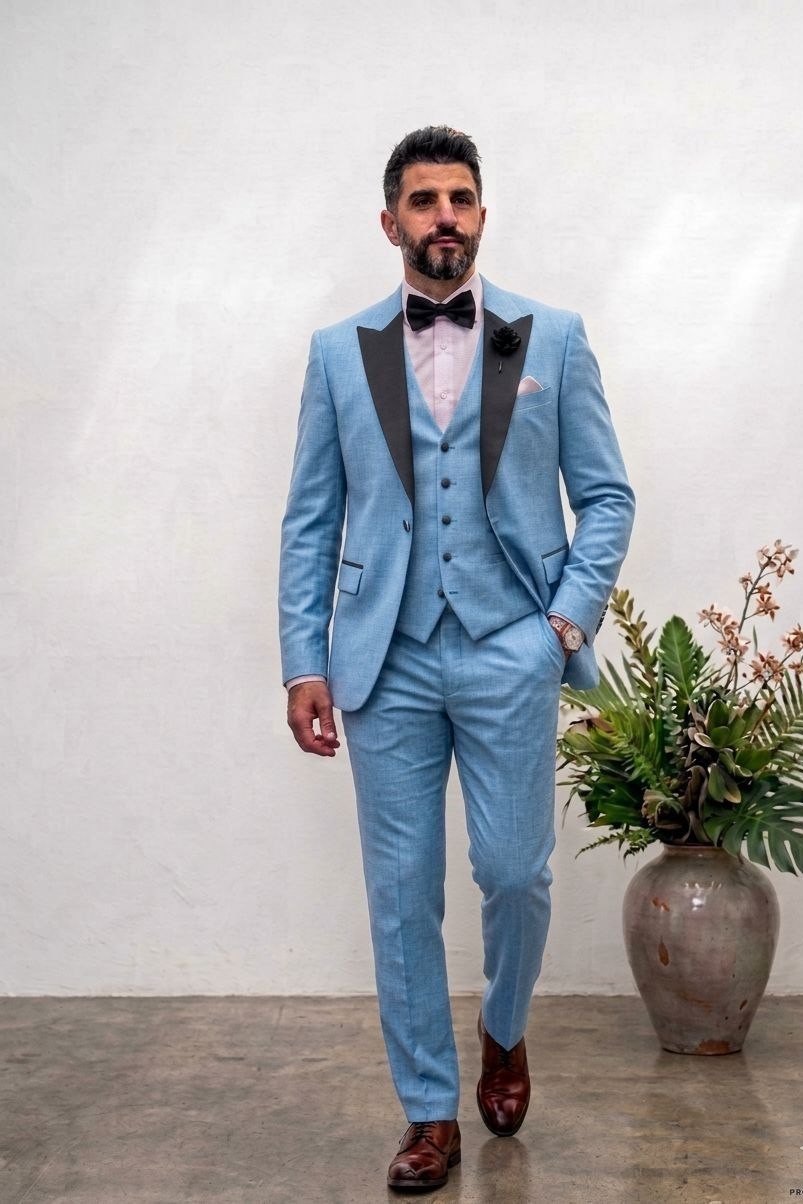 Wholesale Men's Blue Three-Piece Suit 1701W26-102