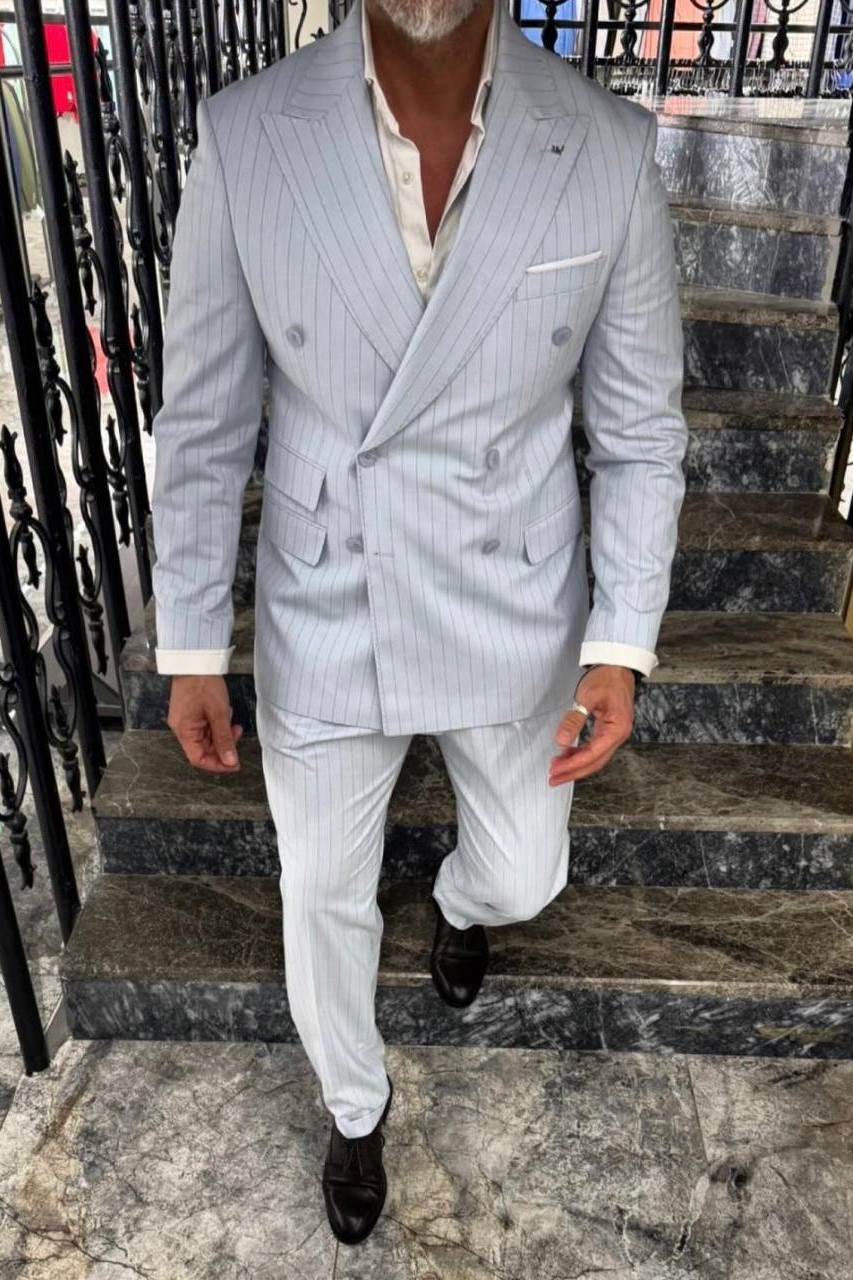 Wholesale Men's Blue Two-Piece Suit 1702W26-0514