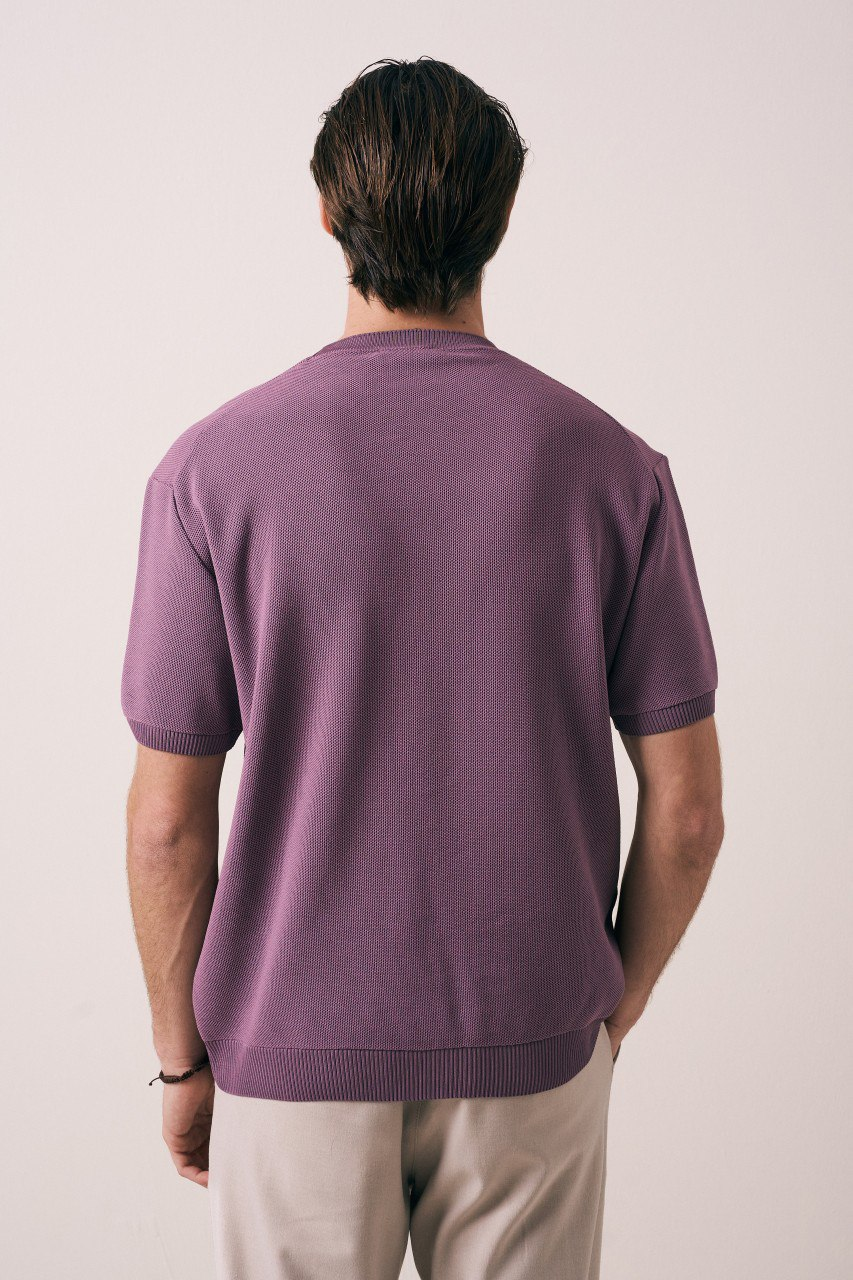 Wholesale Mens Blush Knit Crew-Neck T-Shirt