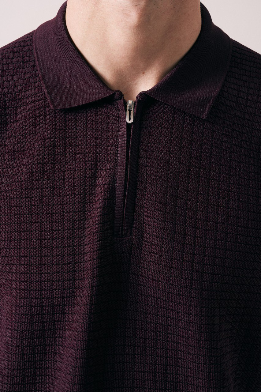 Wholesale Mens Bordeaux Knit Polo Shirt