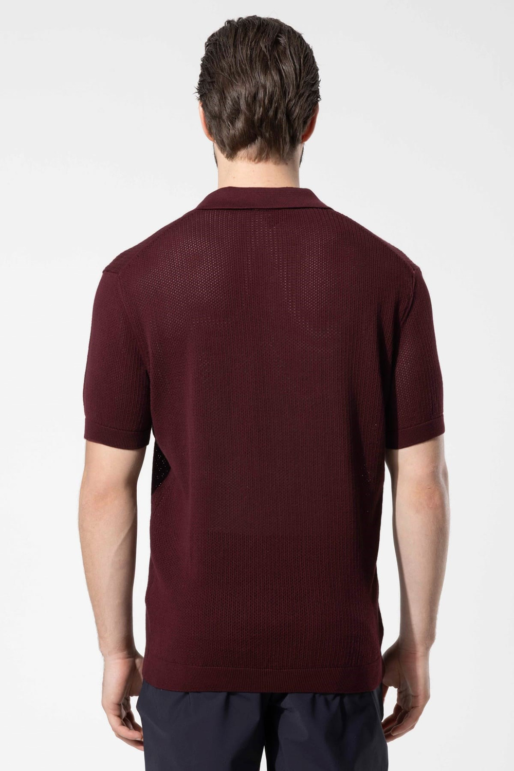 Wholesale Mens Bordeaux Knit Polo T-Shirt