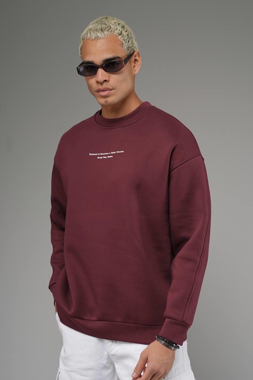 Wholesale Mens Bordeaux Oversized Sweatshirt 