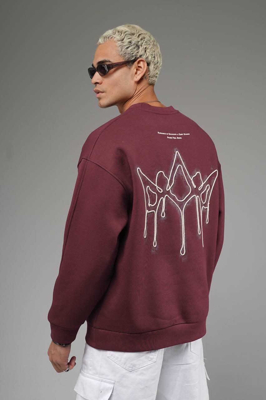 Wholesale Mens Bordeaux Oversized Sweatshirt 