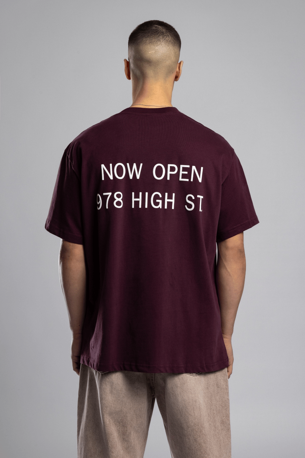 Wholesale Mens Bordeaux Printed T-Shirt