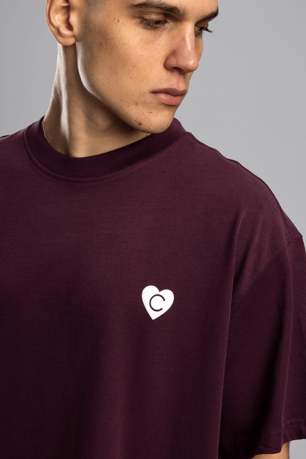 Wholesale Mens Bordeaux Printed T-Shirt