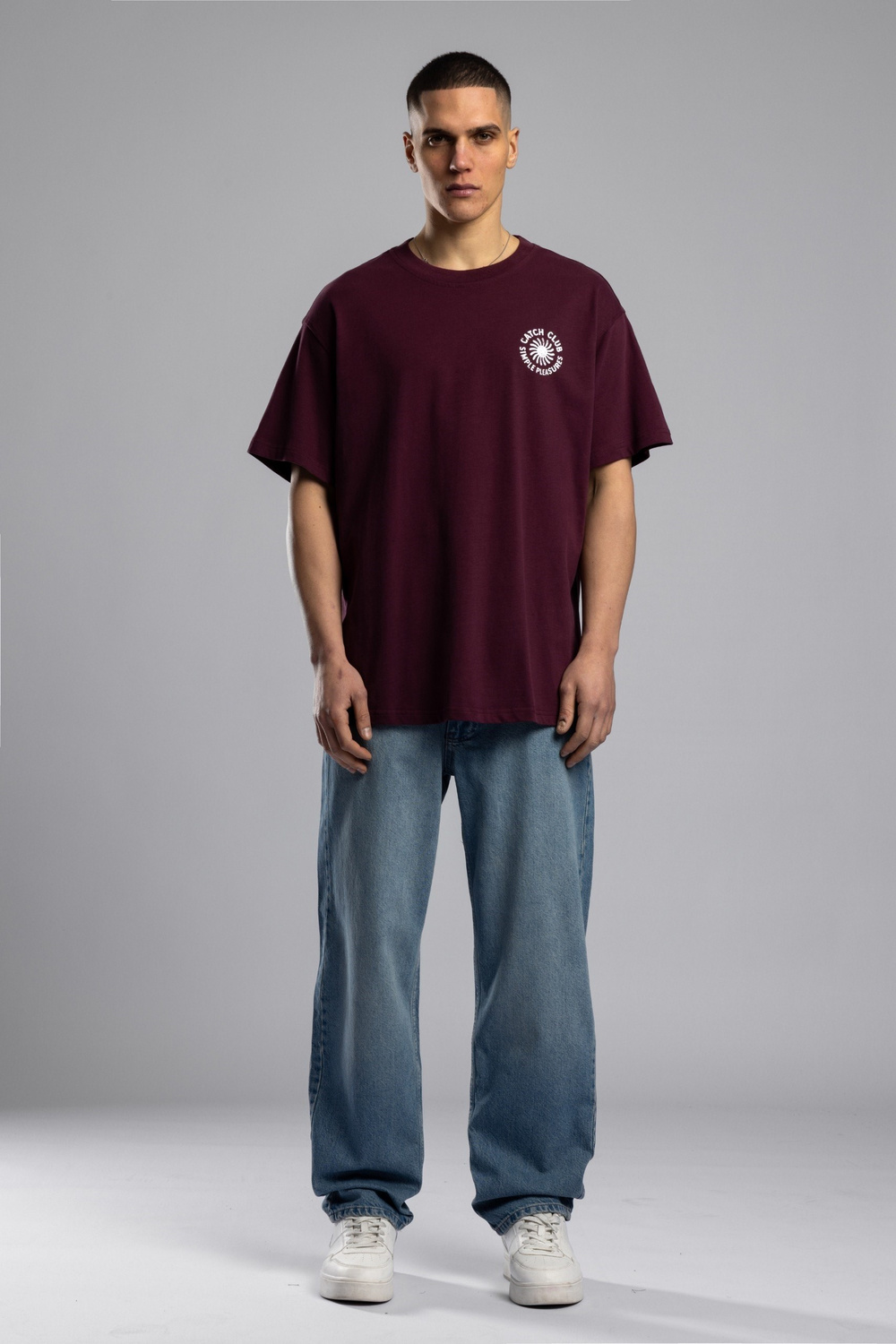 Wholesale Mens Bordeaux Printed T-shirt
