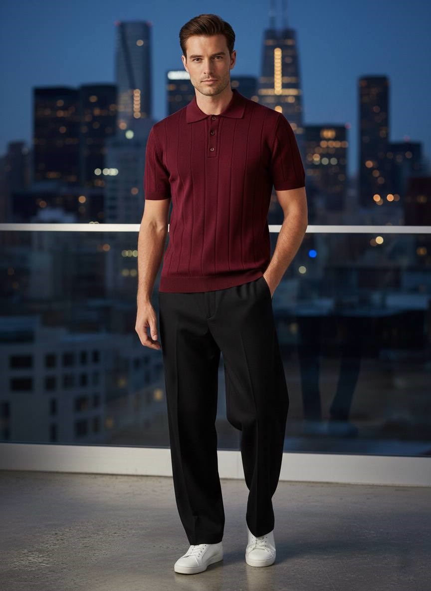Wholesale Men's Bordeaux T-Shirt 1610W26-28141