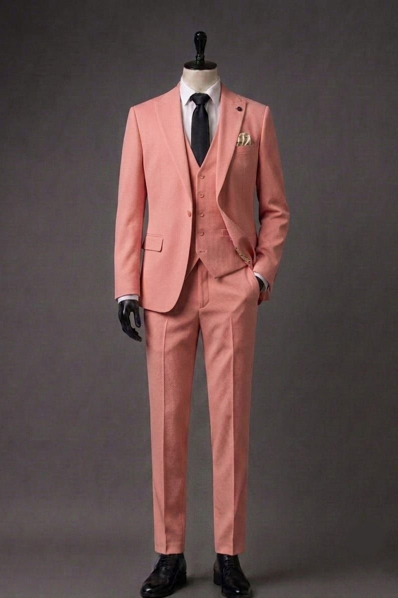 Wholesale Men's Brick Three-Piece Suit 1701-114
