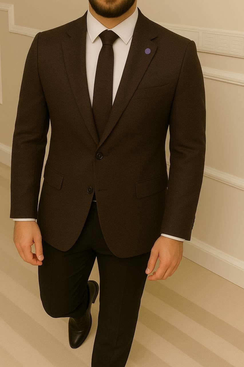 Wholesale Men's Brown Blazer Jacket 1701W26-038