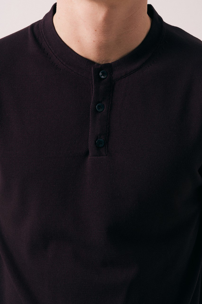 Wholesale Mens Brown Knit Crew-Neck T-Shirt