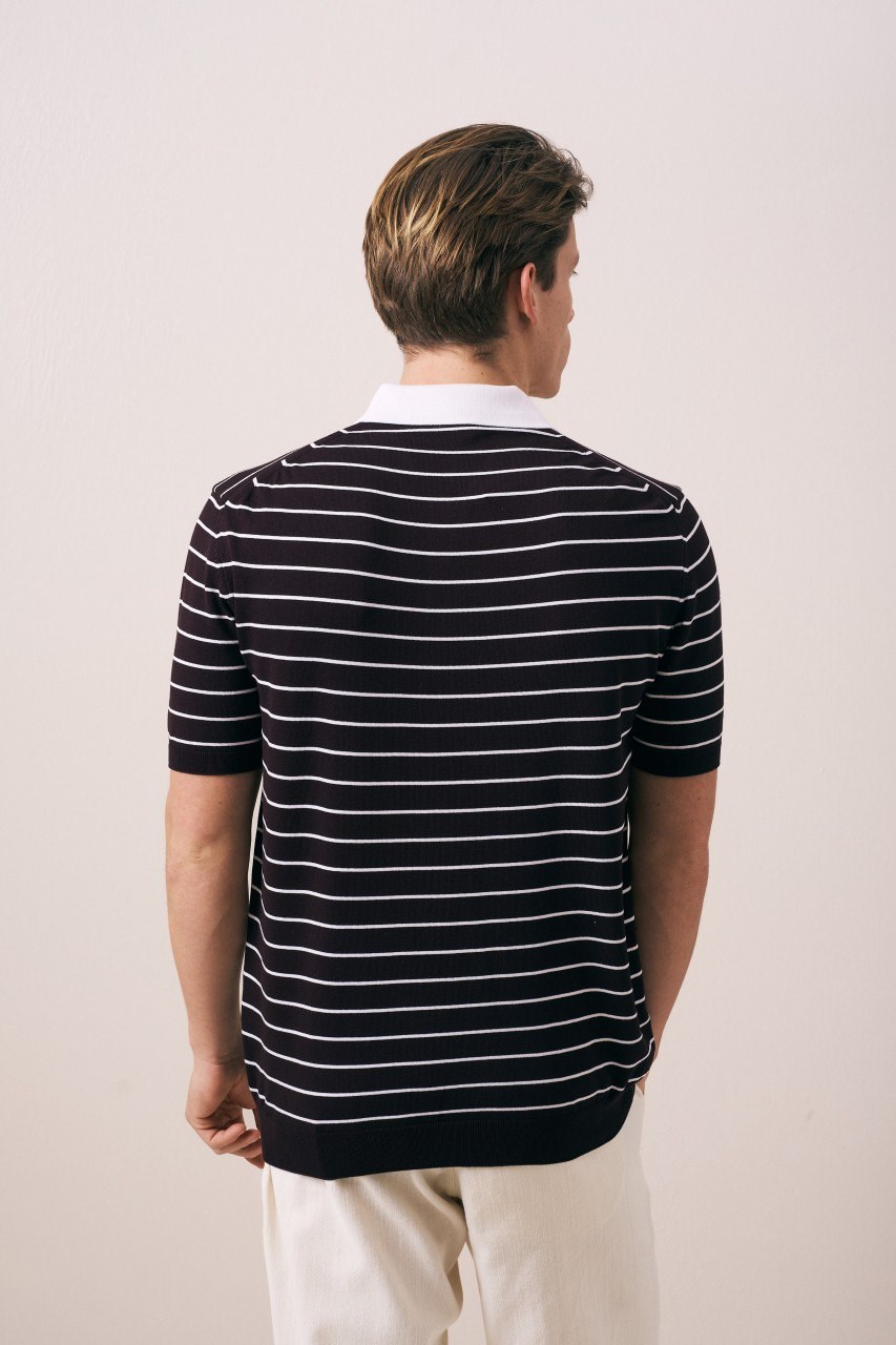 Wholesale Mens Brown Knit Polo T-Shirt