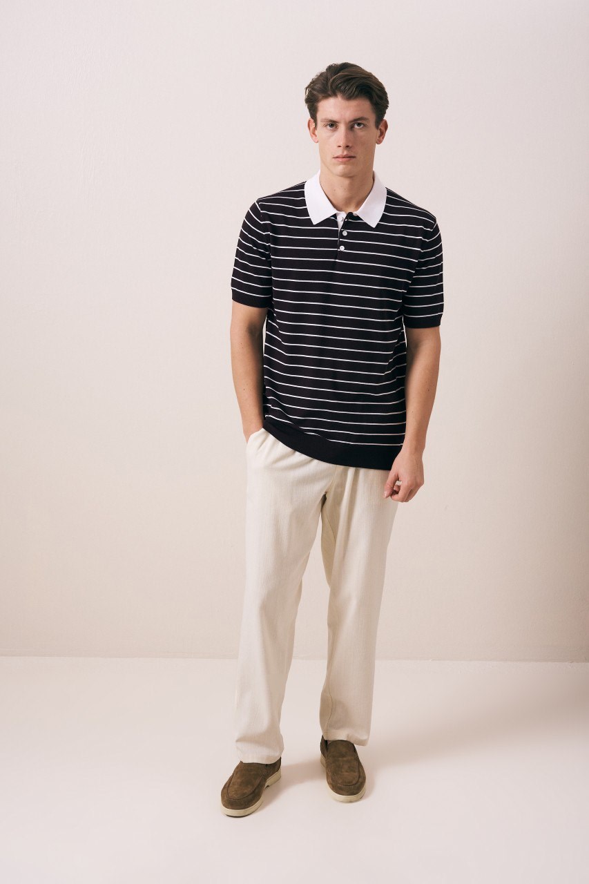 Wholesale Mens Brown Knit Polo T-Shirt