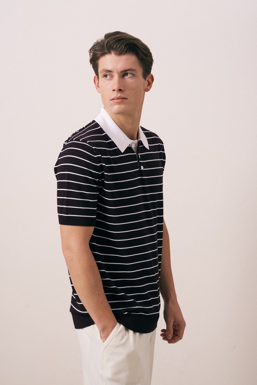 Wholesale Mens Brown Knit Polo T-Shirt
