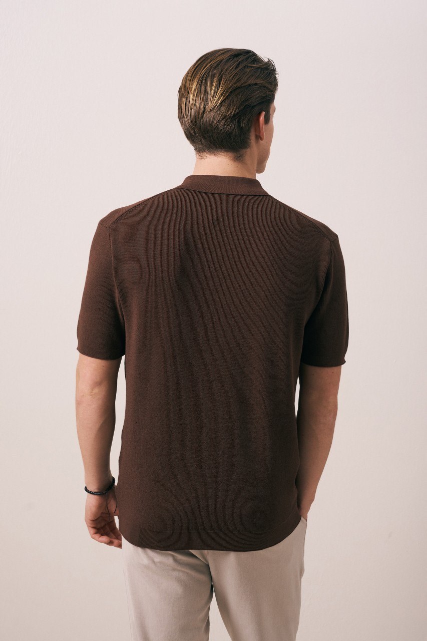 Wholesale Mens Brown Knit T-Shirt