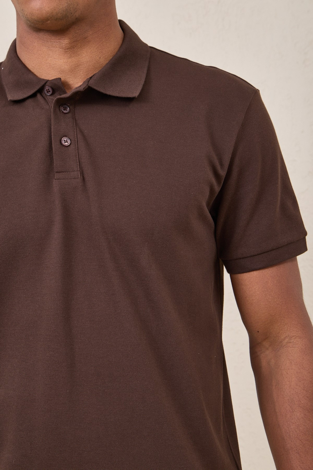 Wholesale Mens Brown Pique Fabric Polo Shirt