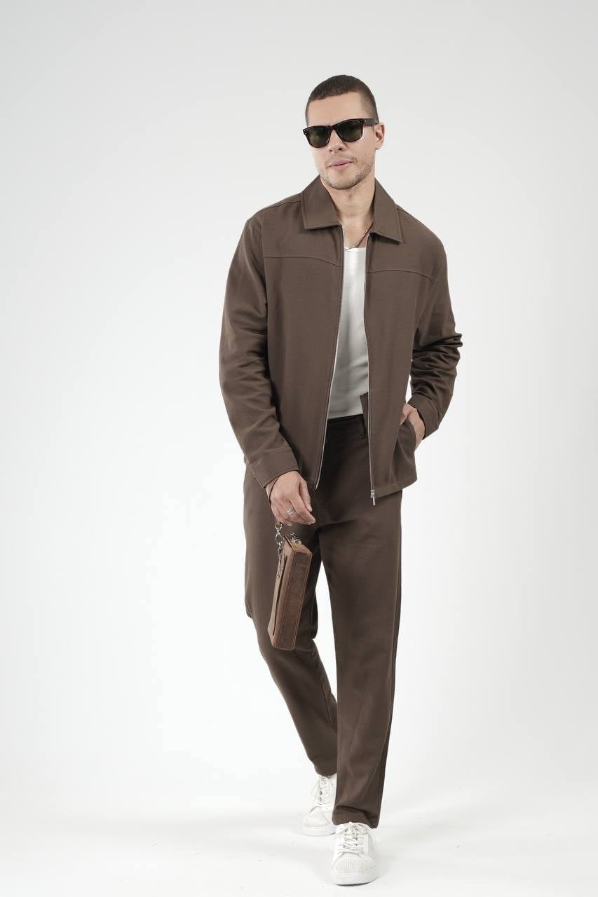 Wholesale Mens Brown Shirt and Pants Set
