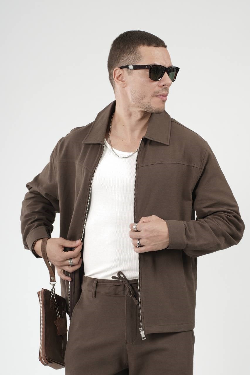 Wholesale Mens Brown Shirt and Pants Set