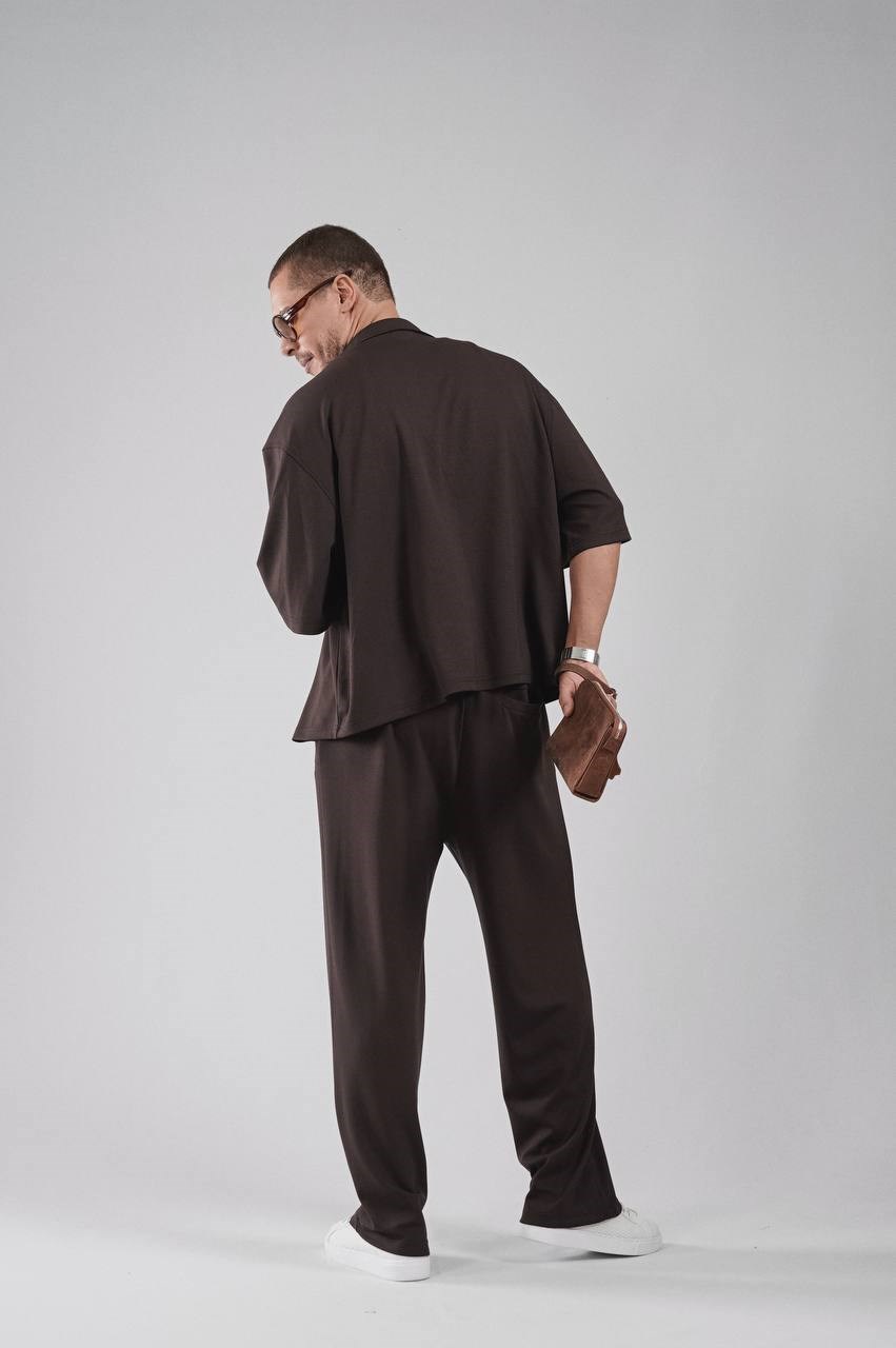 Wholesale Mens Brown Shirt and Pants Set