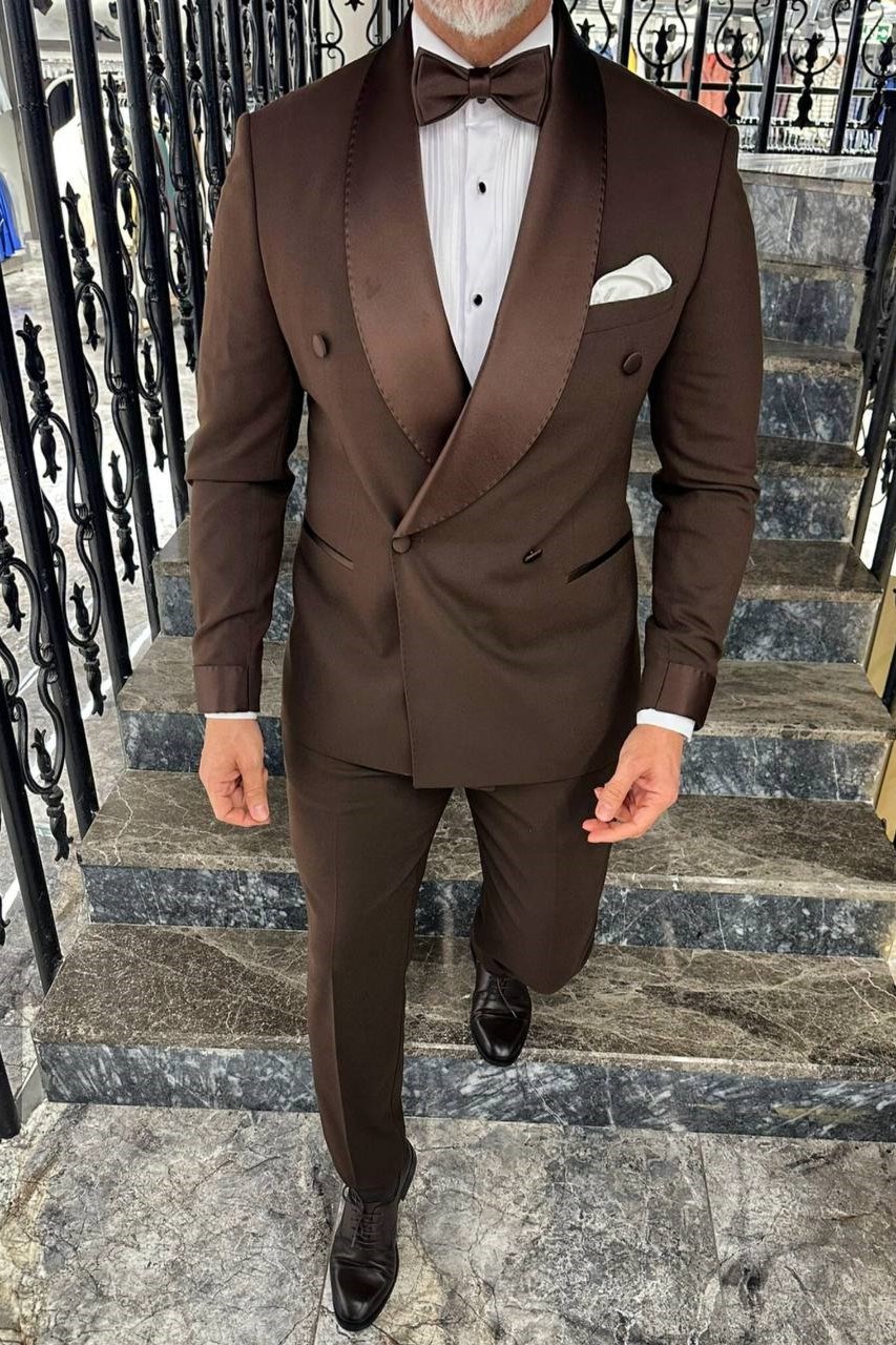 Wholesale Men's Brown Two-Piece Suit 1702W26-0520