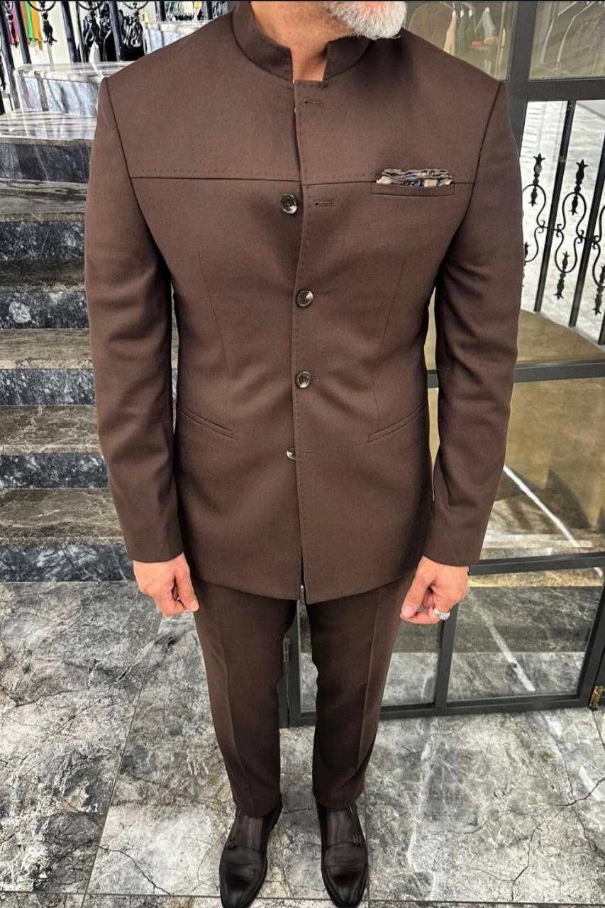 Wholesale Men's Brown Two-Piece Suit 1702W26-0508