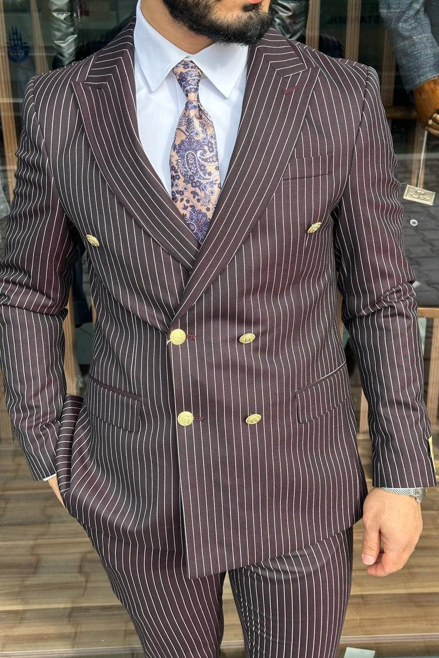 Wholesale Men's Carmine Red Two-Piece Suit 1744W26-017