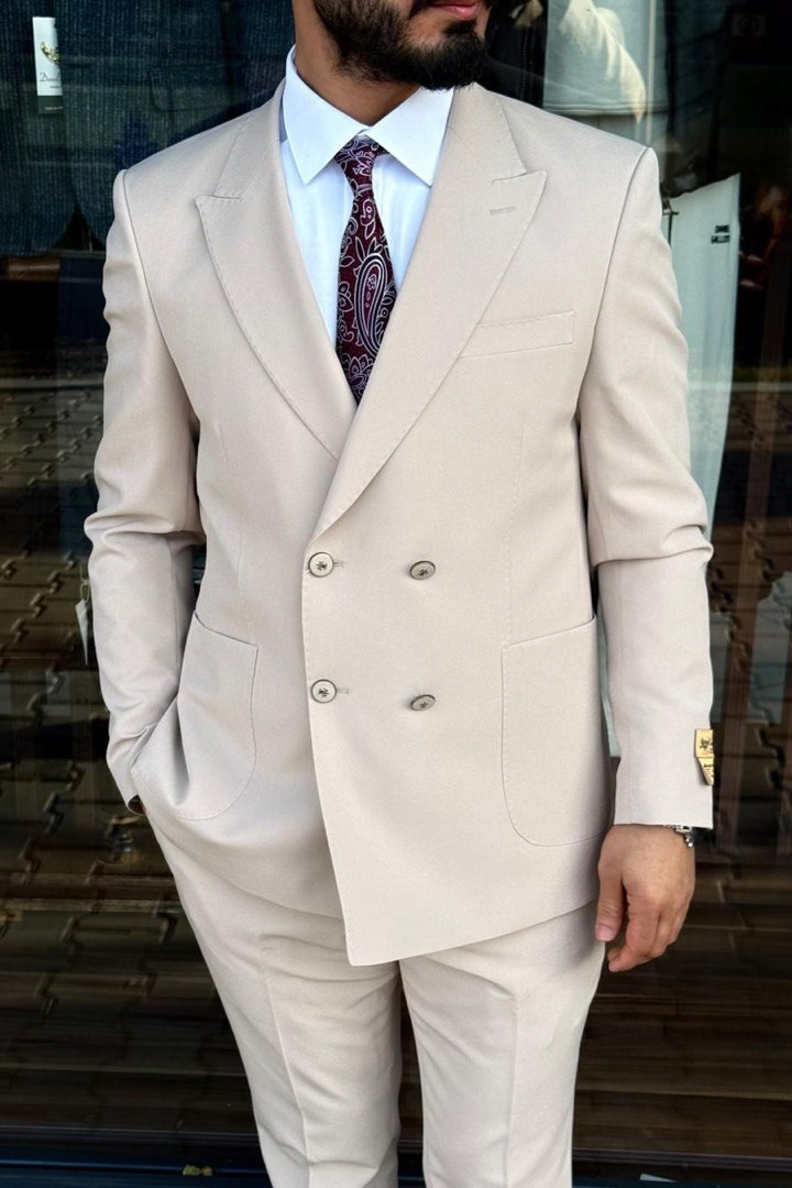 Wholesale Men's Champagne Two-Piece Suit 1744W26-016