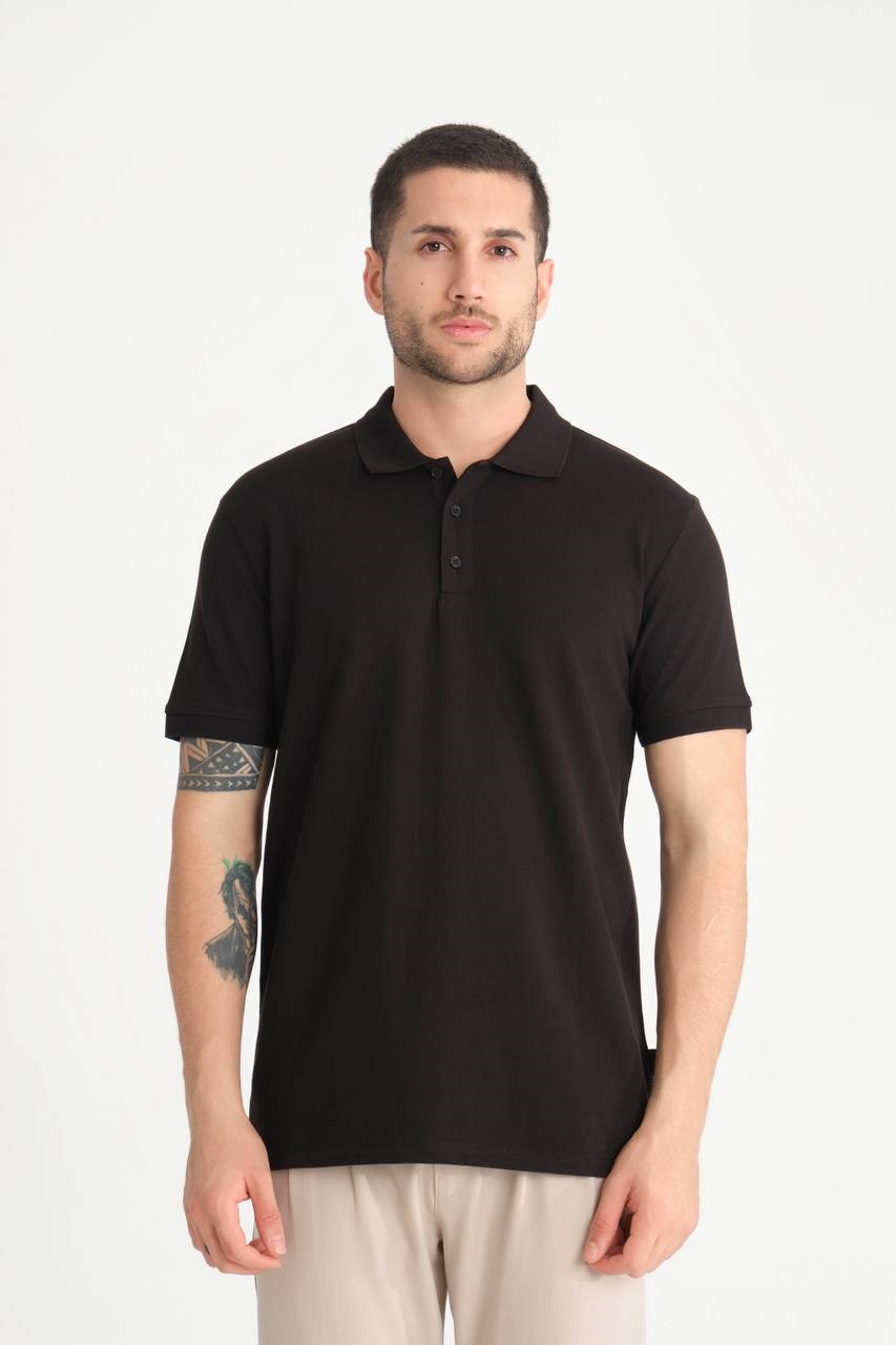 Wholesale Men's Charcoal Brown Pique Fabric Polo Shirt 1607S26-F1166U